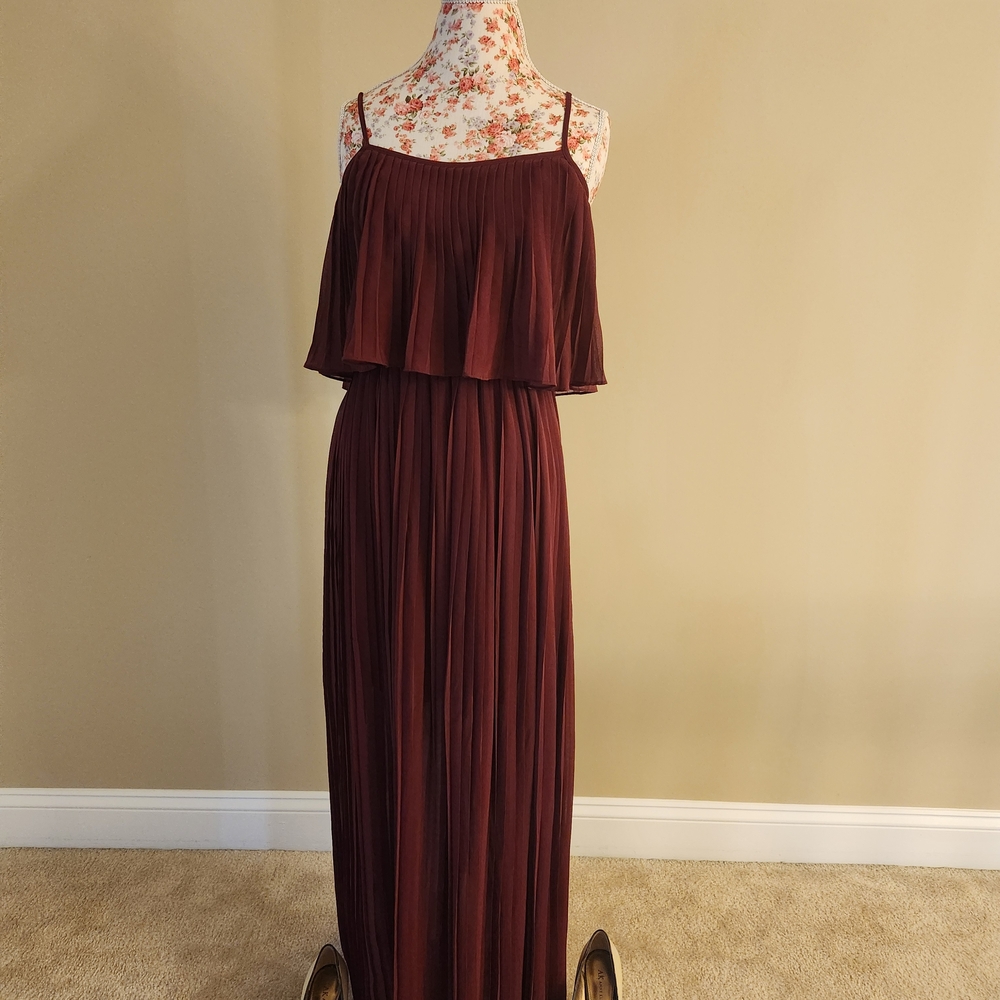 Forever 21 Red Ruffled Peplum Maxi Dress